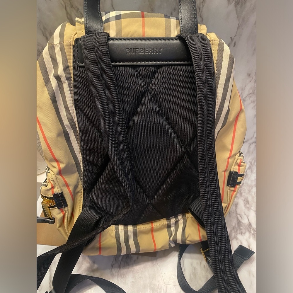 BURBERRY SMALL RUCKSACK BACKPACK NYLON BEIGE - Picture 7 of 10